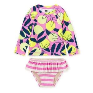 Tea Collection Rash Guard Baby Swim Set in Mediterranean Citrus